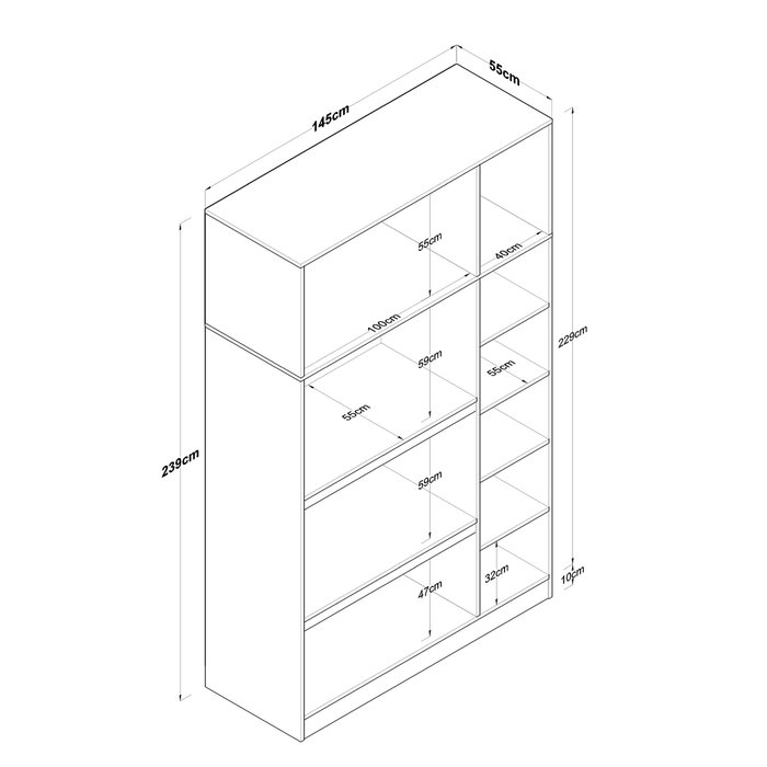 Hanah Home Armario BA104 - 2420 Nogal y Blanco Hanah Home Armario BA104 - 2420 Nogal y Blanco